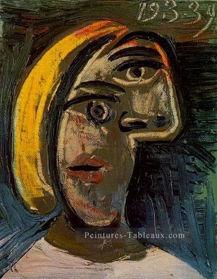 Tete Femme aux cheveux blondes Marie Therese Walter 1939 cubiste Pablo Picasso Peintures à l'huile